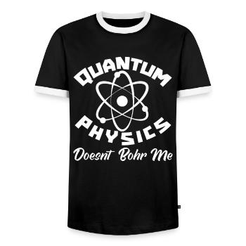 Physik Phyiker Lustig Quantenphysik - Männer Kontrast-T-Shirt - Schwarz/Weiß - Vorne - AI Model Female 172 light (172cm) & AI Model Male 178 light (178cm)