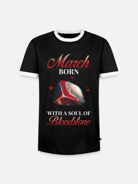 Geburtsstein März Blutstein - Männer Kontrast-T-Shirt - Schwarz/Weiß