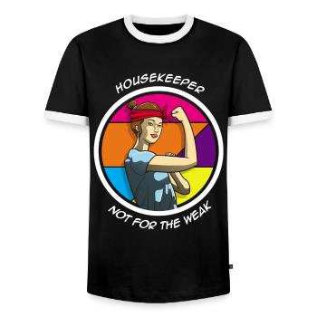 Housekeeper Not For The Weak - Männer Kontrast-T-Shirt - Schwarz/Weiß - Vorne - AI Model Female 172 light (172cm) & AI Model Male 178 light (178cm)