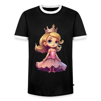 Princess Lover - Dear Fairy Tale Characters - - Men's Ringer Shirt - black/white - Front - AI Model Female 172 light (172cm) & AI Model Male 178 light (178cm)
