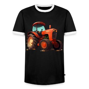Tractor & Agricultural - Men's Ringer Shirt - black/white - Front - AI Model Female 172 light (172cm) & AI Model Male 178 light (178cm)