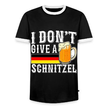 Je ne donne pas un fan de bière schnitzel - T-shirt contrasté Homme - noir/blanc - Devant - AI Model Female 172 light (172cm) & AI Model Male 178 light (178cm)