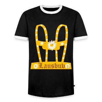 Lausbub Bayern Lederhosen Herren Shirt Bayerisch - Men's Ringer Shirt - black/white - Front - AI Model Female 172 light (172cm) & AI Model Male 178 light (178cm)