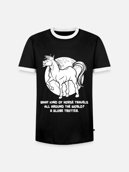 Pferd Reitsport Ausdauerreiten - Männer Kontrast-T-Shirt - Schwarz/Weiß