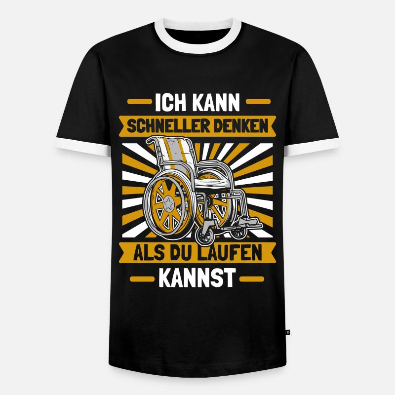 Rollstuhl Rollstuhlfahrer Witzig - Männer Kontrast-T-Shirt - Schwarz/Weiß