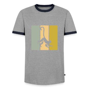 Affe - Männer Kontrast-T-Shirt - Grau/Navy  - Vorne - AI Model Female 172 light (172cm) & AI Model Male 178 light (178cm)