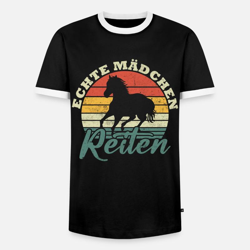 Echte mädchen reiten - Männer Kontrast-T-Shirt - Schwarz/Weiß