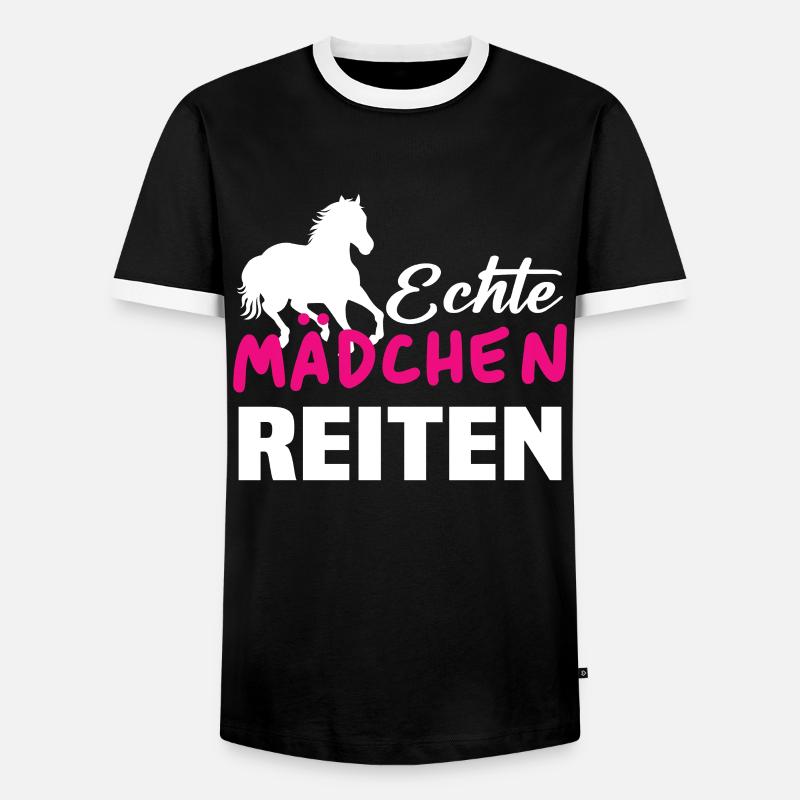 Echte mädchen reiten - Männer Kontrast-T-Shirt - Schwarz/Weiß