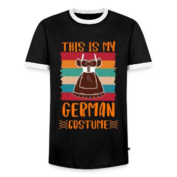Trachten Shirt Ceci est mon costume allemand Bayern - T-shirt contrasté Homme - noir/blanc - Devant - AI Model Female 172 light (172cm) & AI Model Male 178 light (178cm)