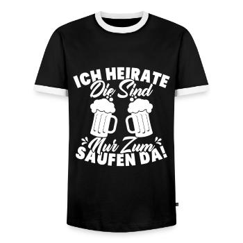 ich heirate die sind nur zum saufen da - Männer Kontrast-T-Shirt - Schwarz/Weiß - Vorne - AI Model Female 172 light (172cm) & AI Model Male 178 light (178cm)
