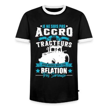 Cadeau Tracteur & Agriculture & Fermier - T-shirt contrasté Homme - noir/blanc - Devant - AI Model Female 172 light (172cm) & AI Model Male 178 light (178cm)