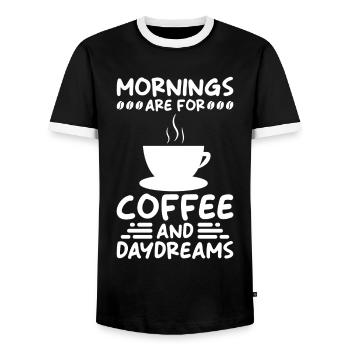 Café Caféine Arôme de café - T-shirt contrasté Homme - noir/blanc - Devant - AI Model Female 172 light (172cm) & AI Model Male 178 light (178cm)