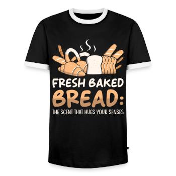 Bread lovers baker bake freshly baked bread - Men's Ringer Shirt - black/white - Front - AI Model Female 172 light (172cm) & AI Model Male 178 light (178cm)