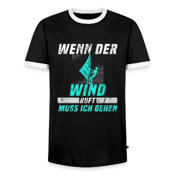 Kite surfen Spruch - Männer Kontrast-T-Shirt - Schwarz/Weiß - Vorne - AI Model Female 172 light (172cm) & AI Model Male 178 light (178cm)