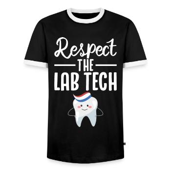 Funny Dental Lab Technician Dentist - Men's Ringer Shirt - black/white - Front - AI Model Female 172 light (172cm) & AI Model Male 178 light (178cm)