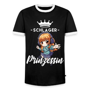 Schlager Prinzessin - Männer Kontrast-T-Shirt - Schwarz/Weiß - Vorne - AI Model Female 172 light (172cm) & AI Model Male 178 light (178cm)