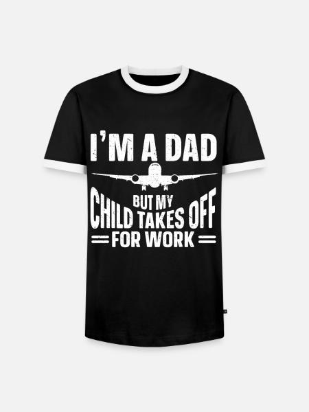 Flugbegleiter Papa Stewardess Flugbegleiter - Männer Kontrast-T-Shirt - Schwarz/Weiß