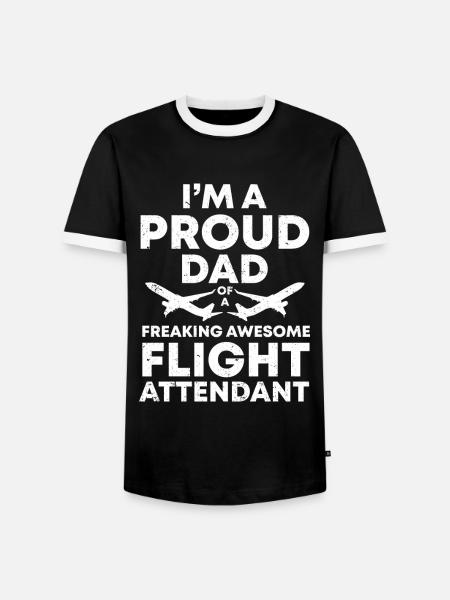 Flugbegleiter Papa Stewardess Flugbegleiter - Männer Kontrast-T-Shirt - Schwarz/Weiß