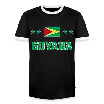 Guyana - Männer Kontrast-T-Shirt - Schwarz/Weiß - Vorne - AI Model Female 172 light (172cm) & AI Model Male 178 light (178cm)