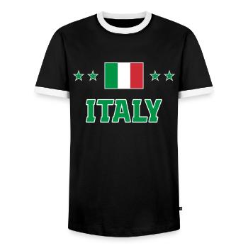 Italie - T-shirt contrasté Homme - noir/blanc - Devant - AI Model Female 172 light (172cm) & AI Model Male 178 light (178cm)