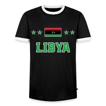 Libyen - Männer Kontrast-T-Shirt - Schwarz/Weiß - Vorne - AI Model Female 172 light (172cm) & AI Model Male 178 light (178cm)