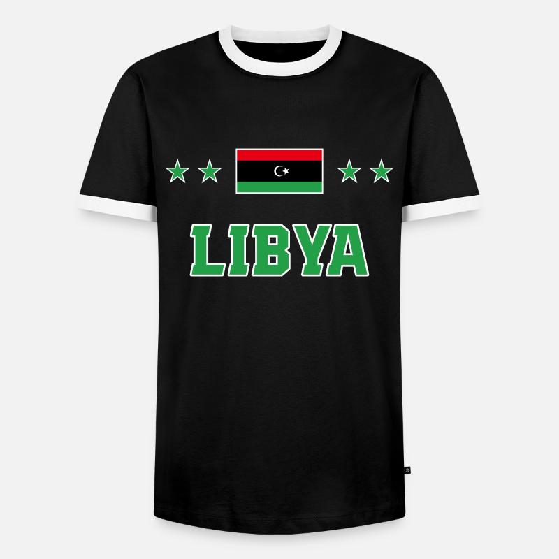 Libya - Men's Ringer Shirt - black/white