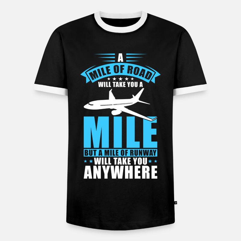 Pilot Flugzeug Geschenk - Männer Kontrast-T-Shirt - Schwarz/Weiß