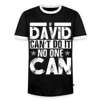 Funny Dad David Name Forename - Men's Ringer Shirt - black/white - Front - AI Model Female 172 light (172cm) & AI Model Male 178 light (178cm)