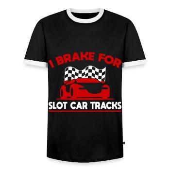 I Frein pour Slot Car Tracks Slot Car Drag Racing - T-shirt contrasté Homme - noir/blanc - Devant - AI Model Female 172 light (172cm) & AI Model Male 178 light (178cm)