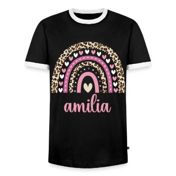 Amilia Regenbogen Name Geburtstag Amilia - Männer Kontrast-T-Shirt - Schwarz/Weiß - Vorne - AI Model Female 172 light (172cm) & AI Model Male 178 light (178cm)