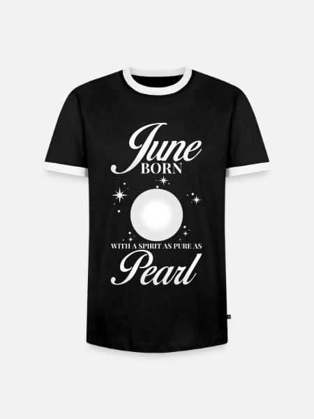 Geburtsstein Juni Perle - Männer Kontrast-T-Shirt - Schwarz/Weiß