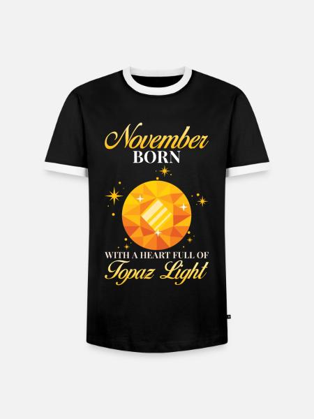 Geburtsstein November Topas - Männer Kontrast-T-Shirt - Schwarz/Weiß