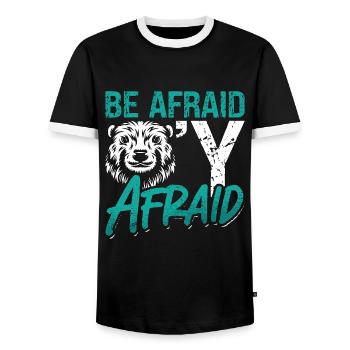 Beaver Dam Be Afraid Beaver'Y Afraid Rodent Lover - Men's Ringer Shirt - black/white - Front - AI Model Female 172 light (172cm) & AI Model Male 178 light (178cm)