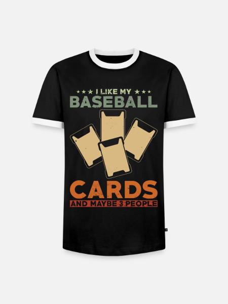 Baseball Sammelkarten Sammler - Männer Kontrast-T-Shirt - Schwarz/Weiß