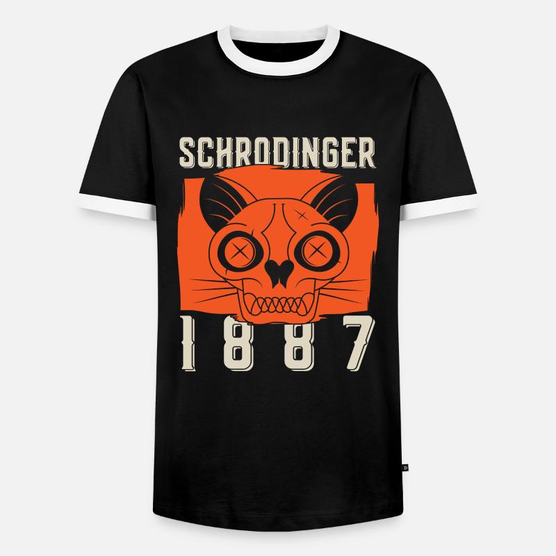 Physik Phyiker Katze Quantenphysik - Männer Kontrast-T-Shirt - Schwarz/Weiß