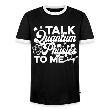 Physique Physiciens Physique quantique - T-shirt contrasté Homme - noir/blanc - Devant - AI Model Female 172 light (172cm) & AI Model Male 178 light (178cm)