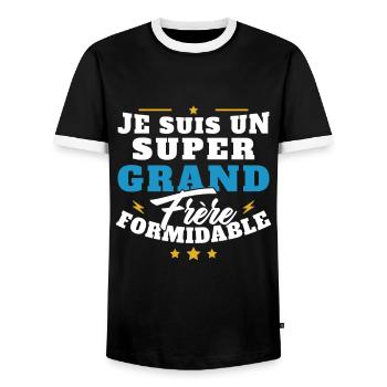 Je suis un Grand frère formidable cadeau - T-shirt contrasté Homme - noir/blanc - Devant - AI Model Female 172 light (172cm) & AI Model Male 178 light (178cm)