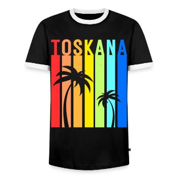 Tuscany Italy Tuscany Holidays Venice - Men's Ringer Shirt - black/white - Front - AI Model Female 172 light (172cm) & AI Model Male 178 light (178cm)