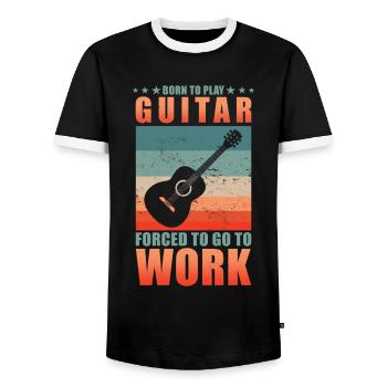 Geboren zum Wandern Gezwungen zur Arbeit zu gehen - Männer Kontrast-T-Shirt - Schwarz/Weiß - Vorne - AI Model Female 172 light (172cm) & AI Model Male 178 light (178cm)