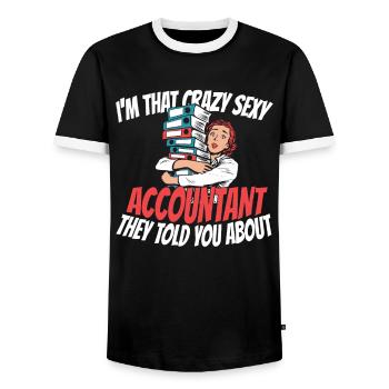 Accountant Tax Advisor Witzig - Men's Ringer Shirt - black/white - Front - AI Model Female 172 light (172cm) & AI Model Male 178 light (178cm)