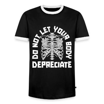 Accountant Tax Advisor Lustig - Men's Ringer Shirt - black/white - Front - AI Model Female 172 light (172cm) & AI Model Male 178 light (178cm)
