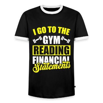 Accountant Tax Advisor Gym - Men's Ringer Shirt - black/white - Front - AI Model Female 172 light (172cm) & AI Model Male 178 light (178cm)