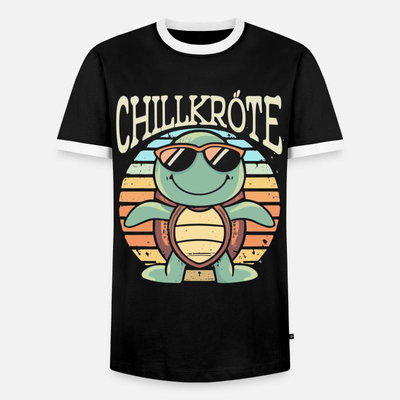 Relaxed Turtle Chill Toad - Men's Ringer Shirt - black/white