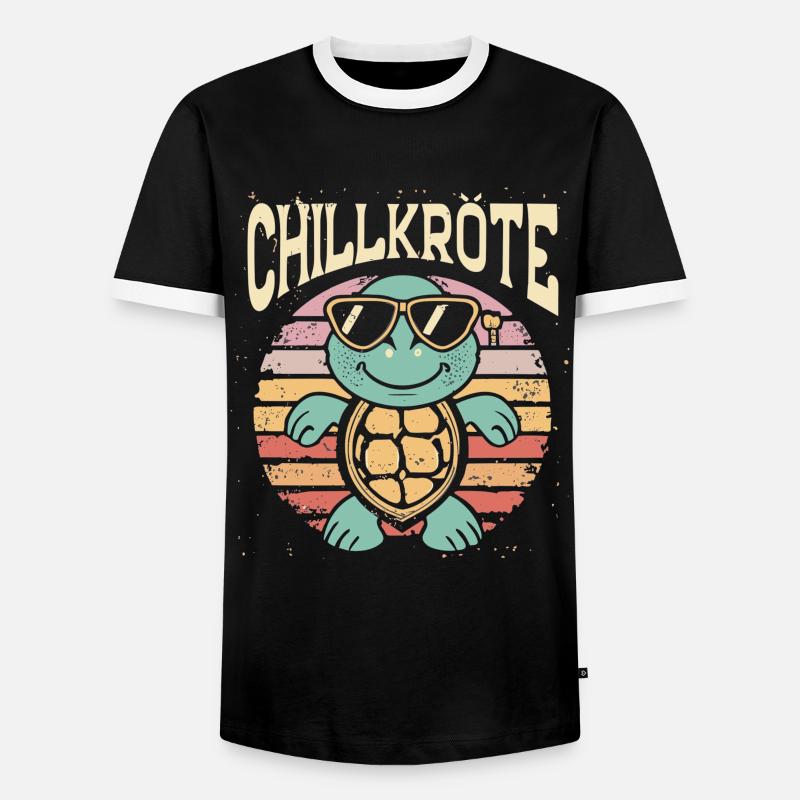 Relaxed turtles Chill toad - Men's Ringer Shirt - black/white