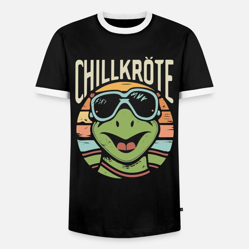 Relaxed Turtle Chill Toad - Men's Ringer Shirt - black/white