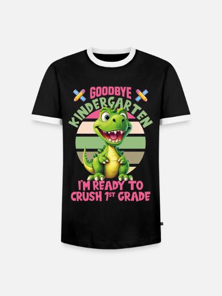 Schulkind Zur Einschulung Goodbye Kindergarten - Männer Kontrast-T-Shirt - Schwarz/Weiß