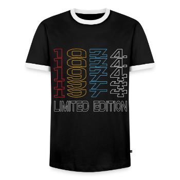 Edition Limitée 1974 Anniversaire 1974 Vintage Rétro - T-shirt contrasté Homme - noir/blanc - Devant - AI Model Female 172 light (172cm) & AI Model Male 178 light (178cm)