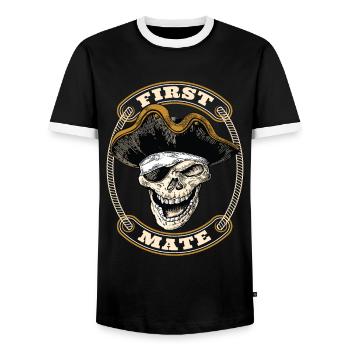 Premier Compagnon Pirate Pirate Pirate Pirate Pirate - T-shirt contrasté Homme - noir/blanc - Devant - AI Model Female 172 light (172cm) & AI Model Male 178 light (178cm)