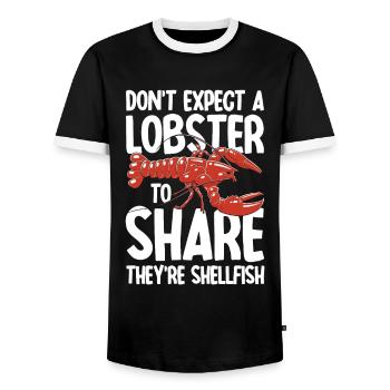 Don't Expect A Lobster To Share They're Shellfish - Männer Kontrast-T-Shirt - Schwarz/Weiß - Vorne - AI Model Female 172 light (172cm) & AI Model Male 178 light (178cm)