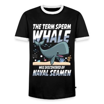 Term Sperm Whale Was Discovered By Naval Seamen - Männer Kontrast-T-Shirt - Schwarz/Weiß - Vorne - AI Model Female 172 light (172cm) & AI Model Male 178 light (178cm)
